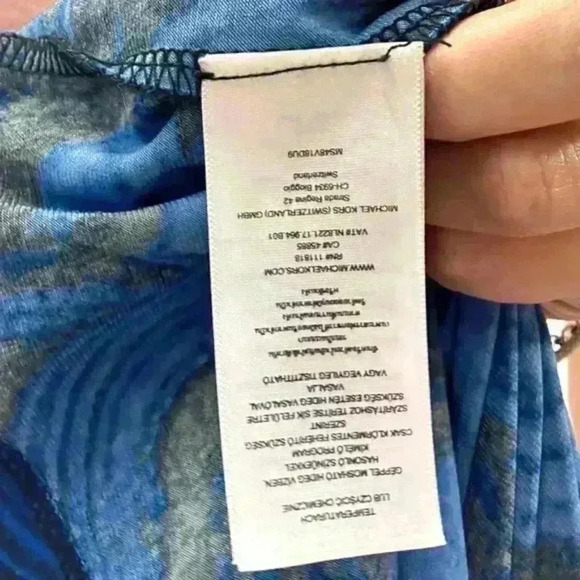 Michael Kors Printed Blue Stretch Midi Dress - Picture 7 of 8